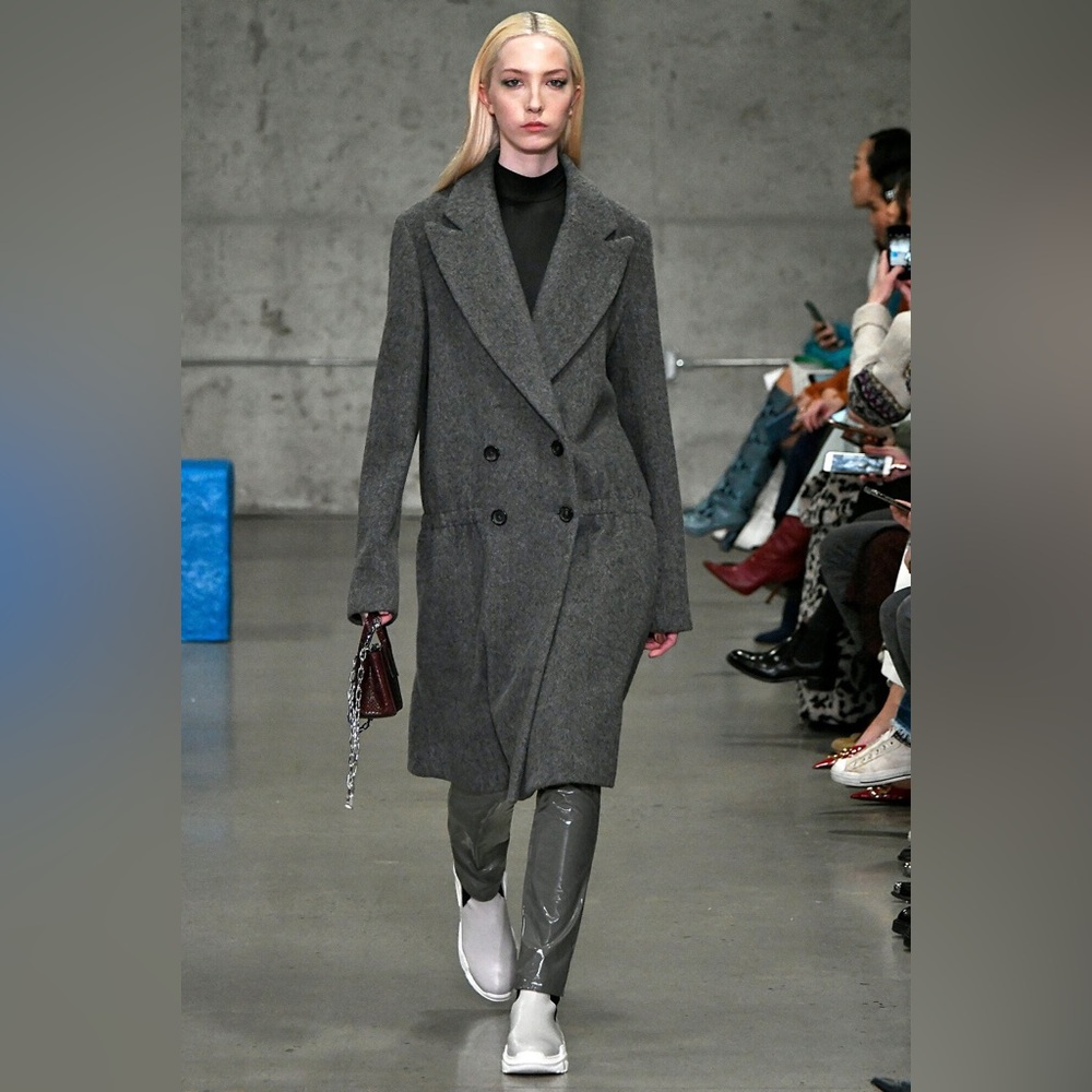 NWT $1395 Tibi Plush Wool Dropped-Waist Long Coat